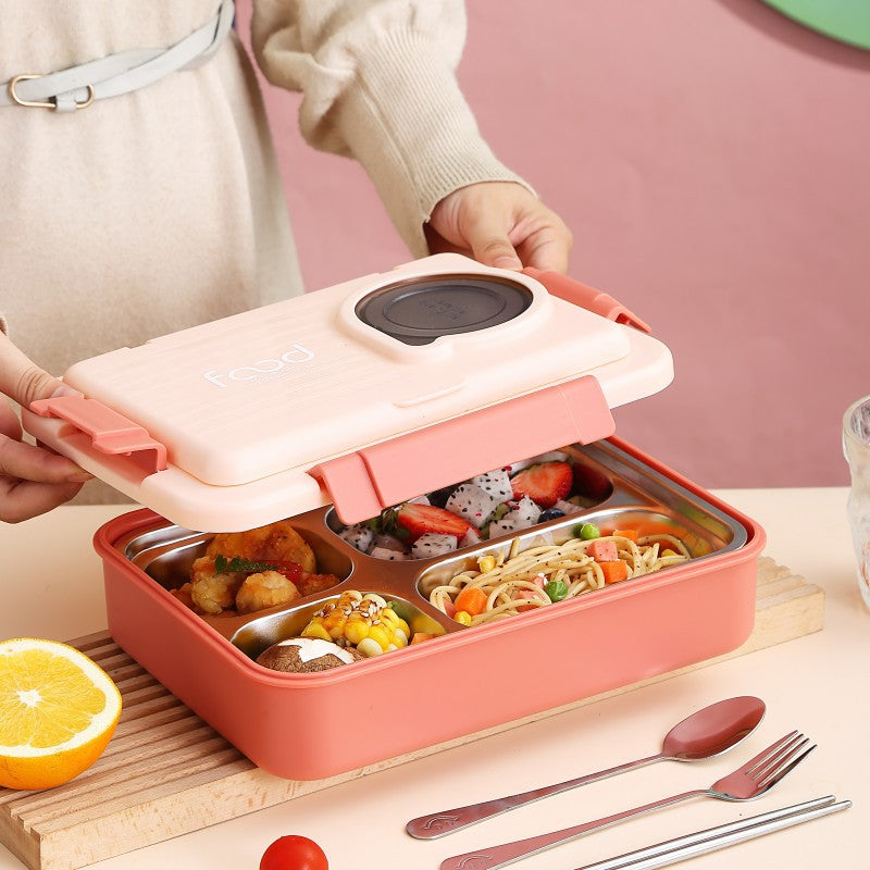 5 Section Leakproof Steel Bento Lunch Box – Durable, Stainless Steel & Kid-Friendly