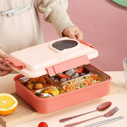 5 Section Leakproof Steel Bento Lunch Box – Durable, Stainless Steel & Kid-Friendly
