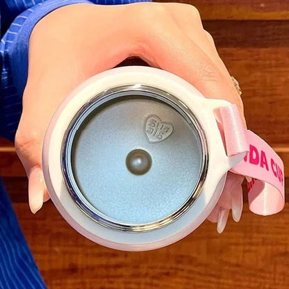Panda Insulated Water Bottle 550ML | Premium SS 316 Stainless Steel | Cute Panda Design with Carry Loop
